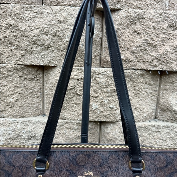 Coach Brown and Black Gallery Signature Tote Bag - Picture 6 of 16